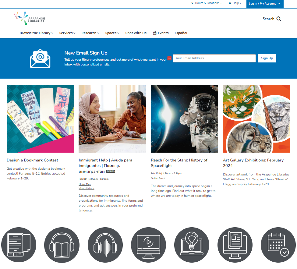 Screenshot of a Late Web 2.0 Website