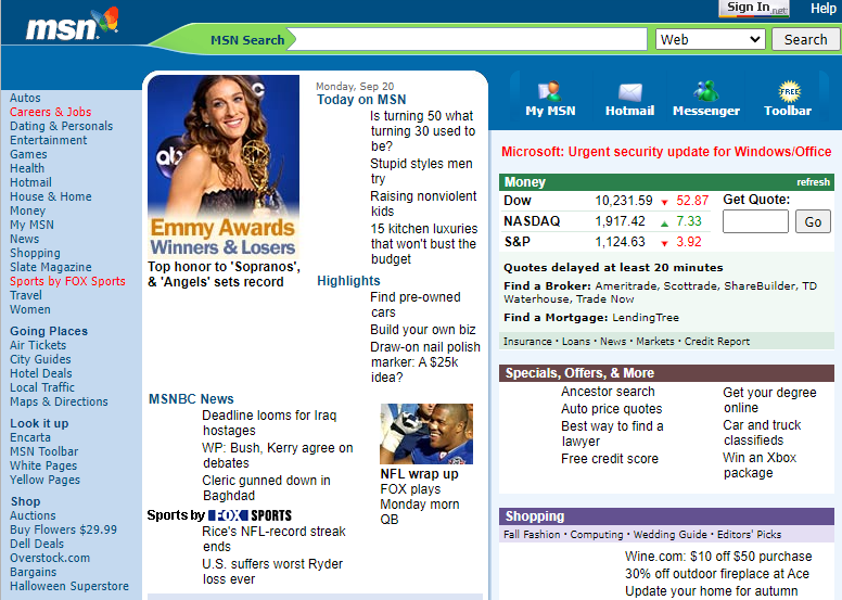 Screenshot of a Web 2.0 Homepage
